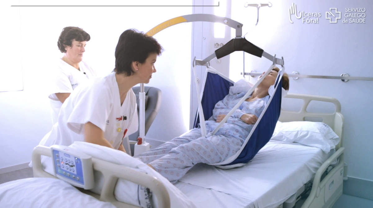Visor Video HD Transferencia de paciente inmobilizado con guindastre